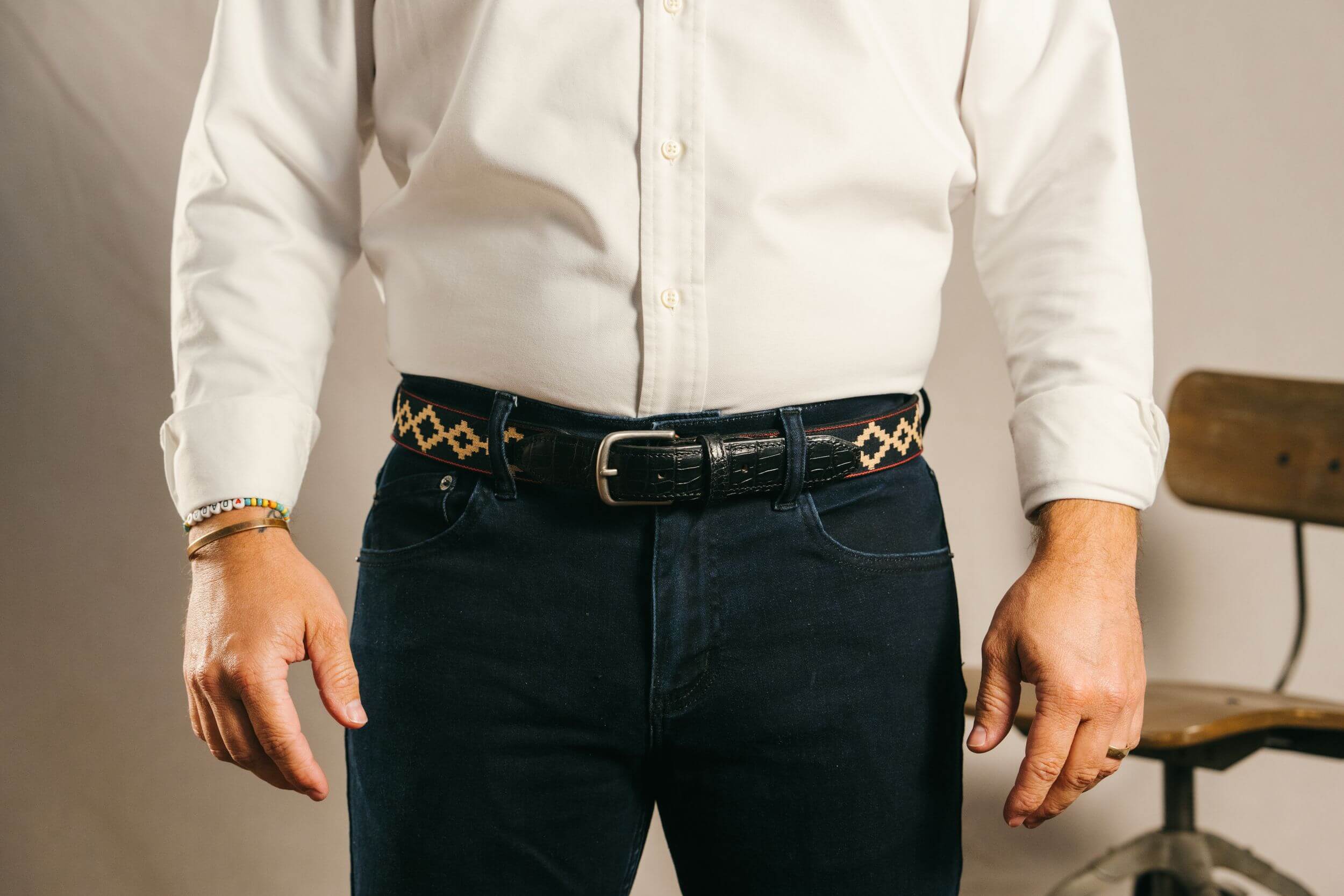 Corbina Black Woven Belt - Exótico Noche - Image 3