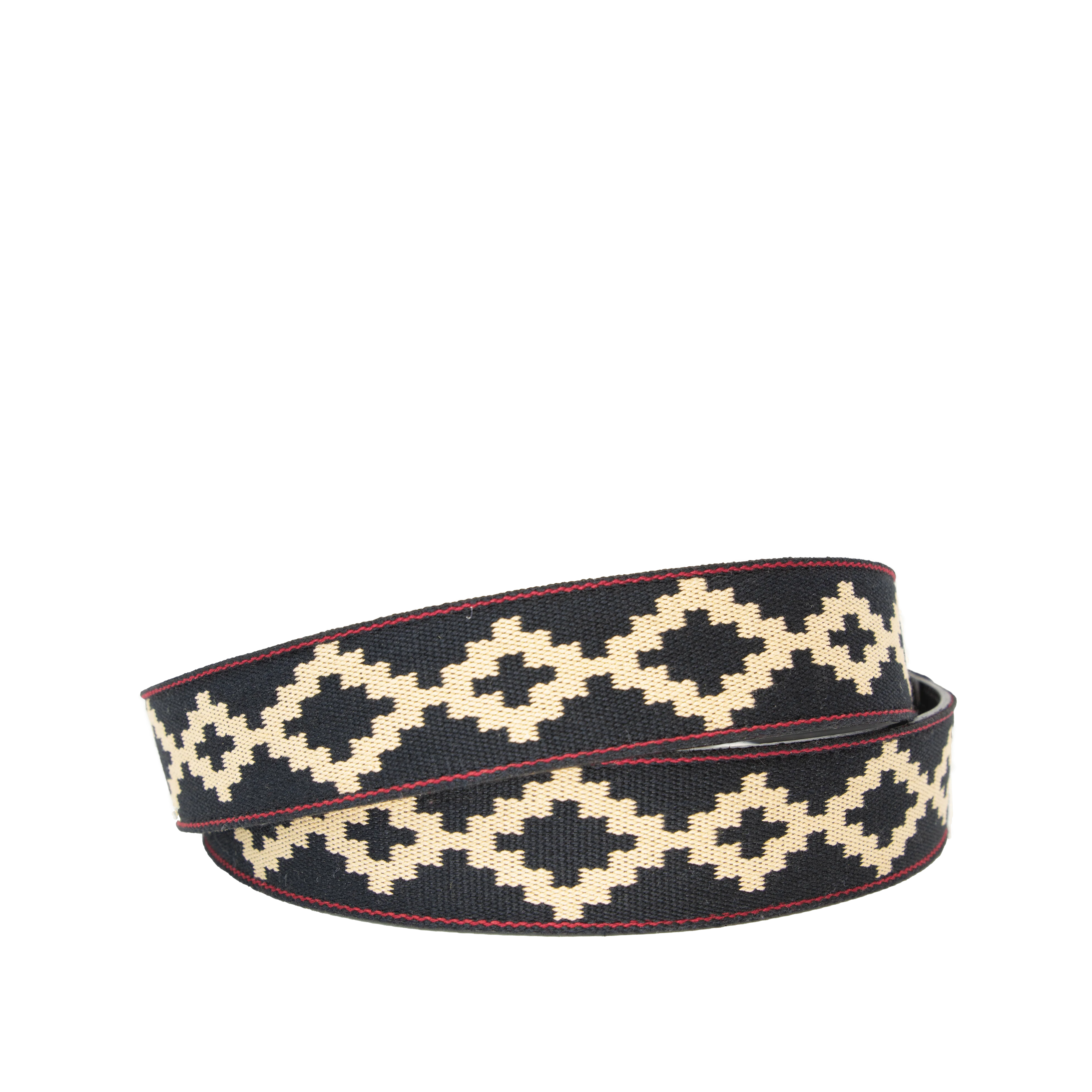 Limited Edition: Corbina Black Woven Belt - Black Leather - Image 3